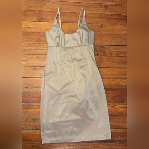 Silky Gold Cocktail Sleeveless Dress